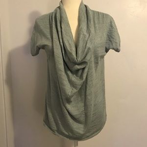 Anthropologie Knitted & Knotted Blue Cowl neck Top